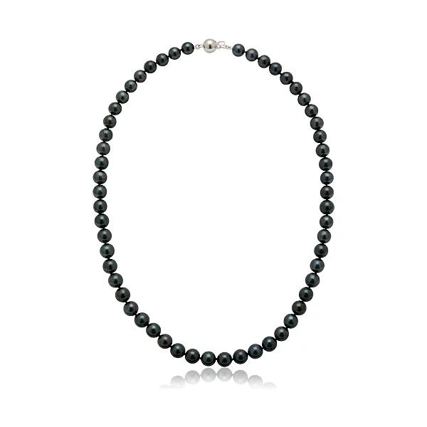 Black Akoya Pearl Necklace | AA+ Grade | 7.0-7.5 mm