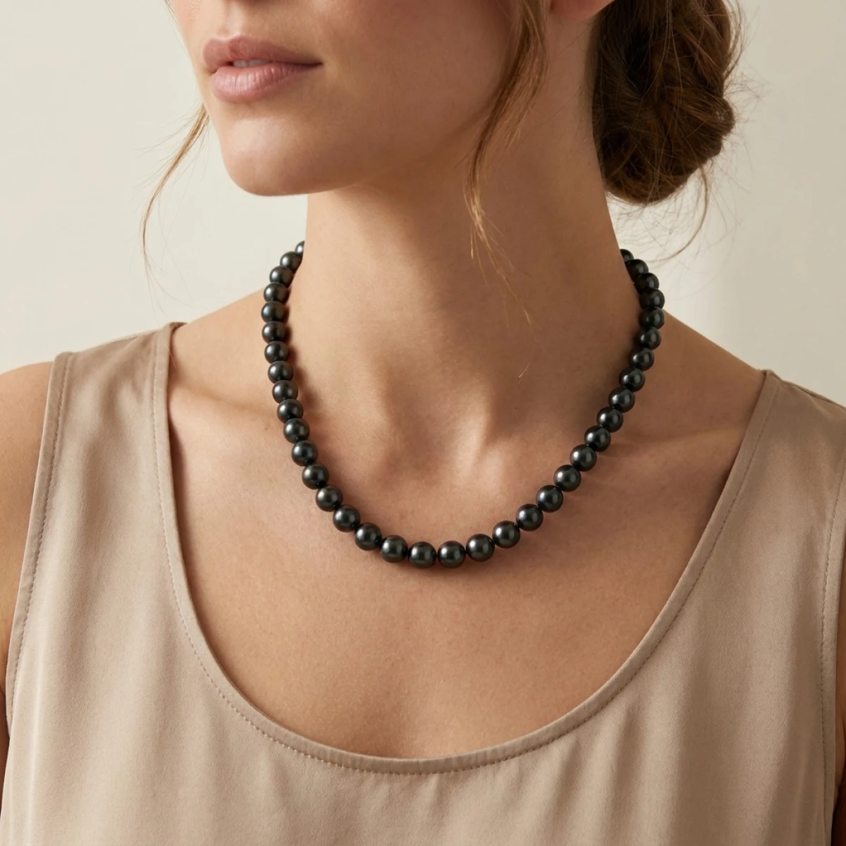 Black Akoya Pearl Necklace | AA+ Grade | 7.0-7.5 mm