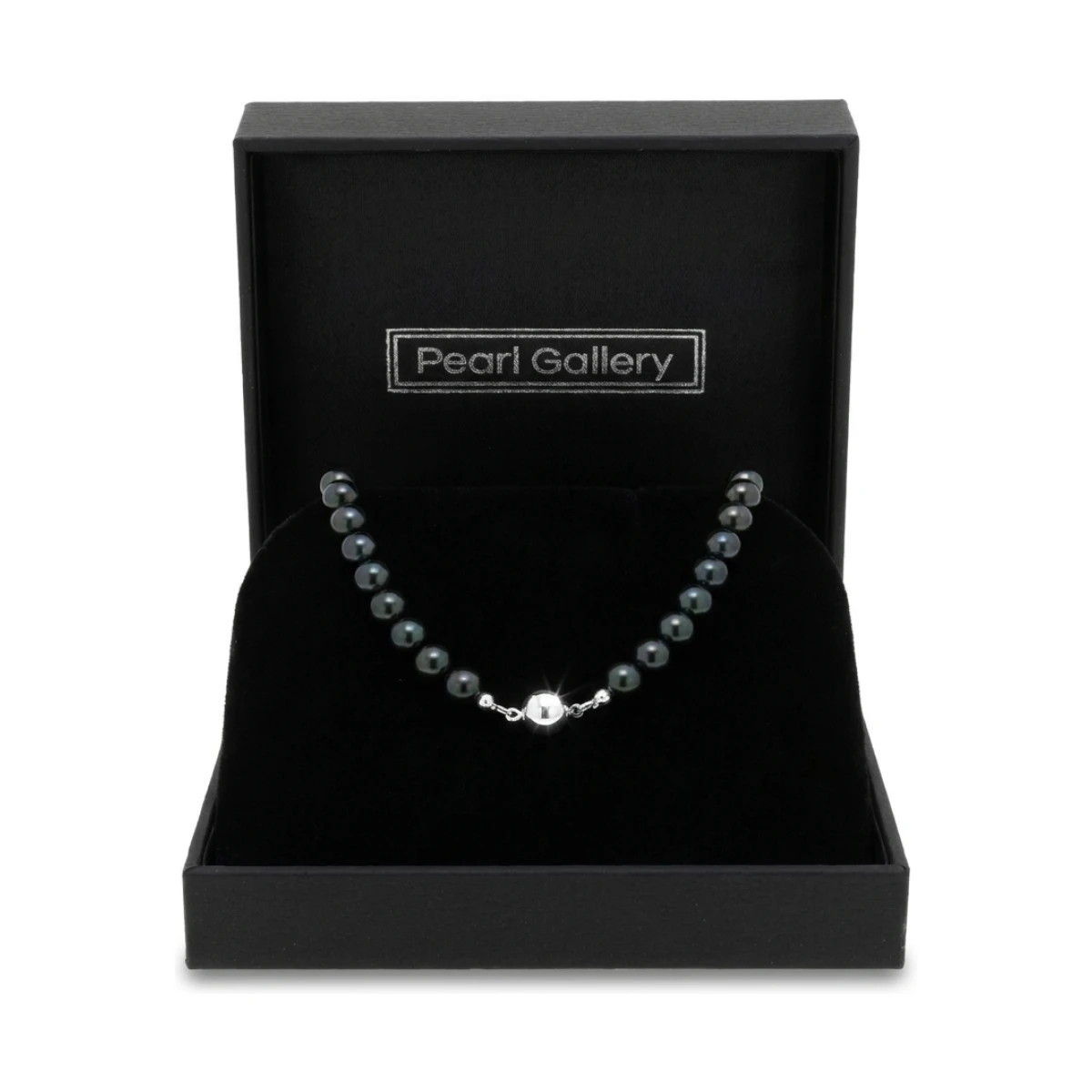 Black Akoya Pearl Necklace | AA+ Grade | 7.0-7.5 mm