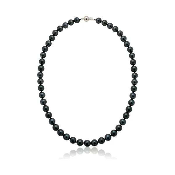 Black Akoya Pearl Necklace | AA+ Grade | 8.0-8.5 mm