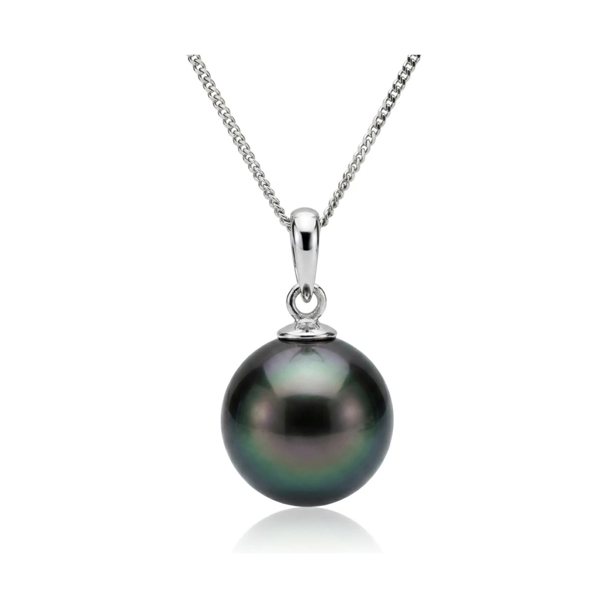 Tahitian Pearl Simple Pendant  |  9ct White Gold