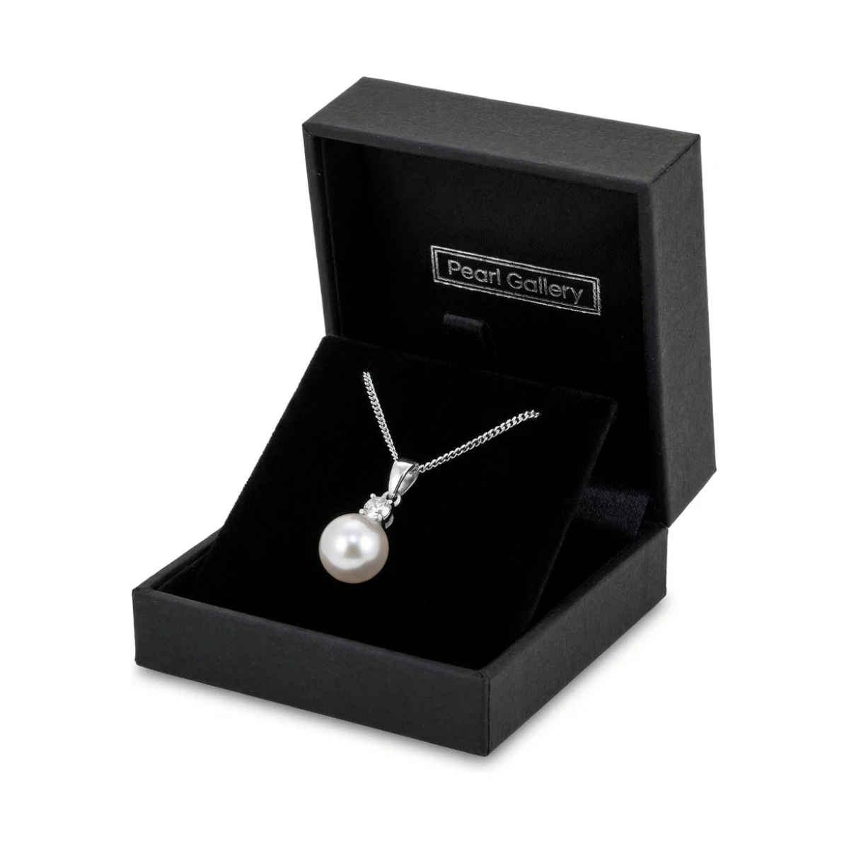 Akoya Pearl & Diamond 4 Claw Pendant  |  18ct White Gold