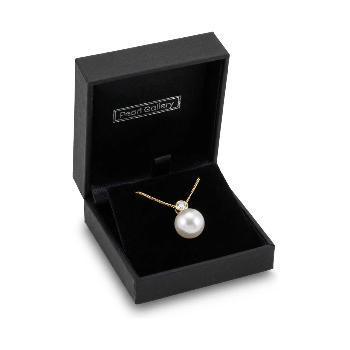 South Sea Pearl & Diamond Simple Pendant | 18ct Yellow Gold