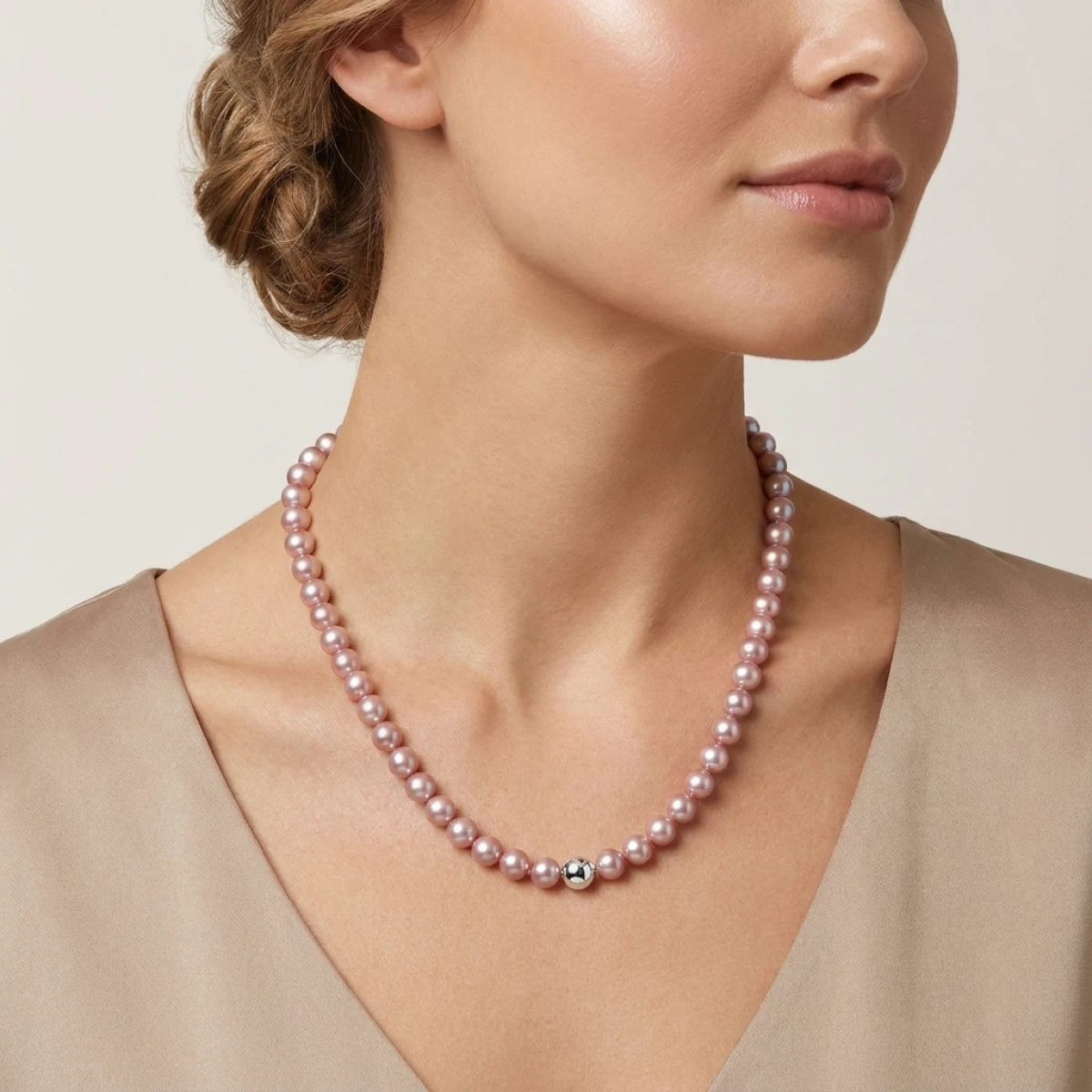 Pink Freshwater Pearl Necklace | AAA Grade | 6 mm