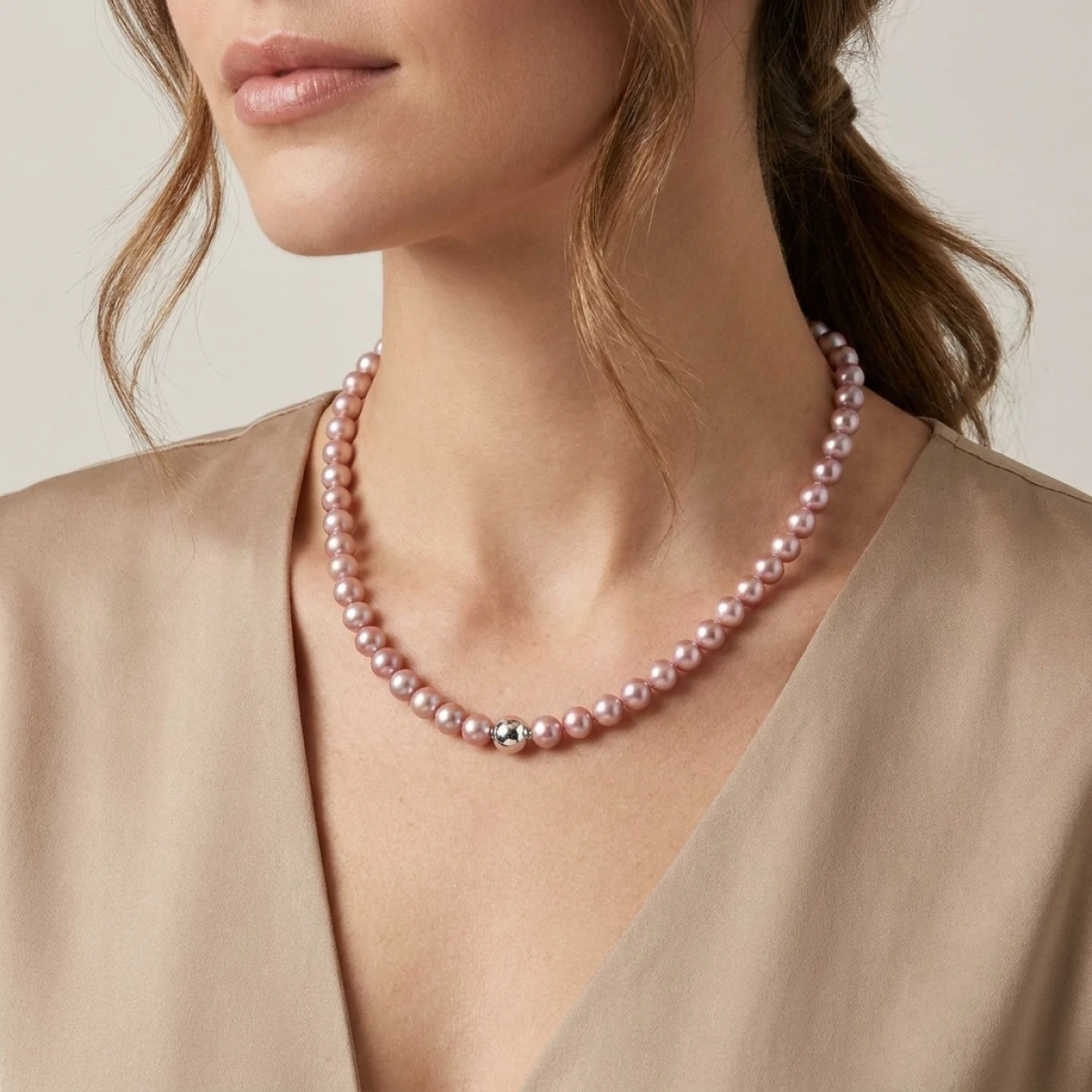 Pink Freshwater Pearl Necklace | AAA Grade | 7 mm