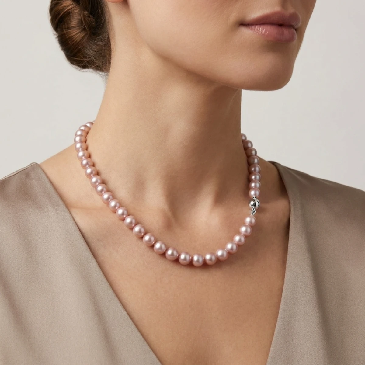 Pink Freshwater Pearl Necklace | AAA Grade | 9 mm