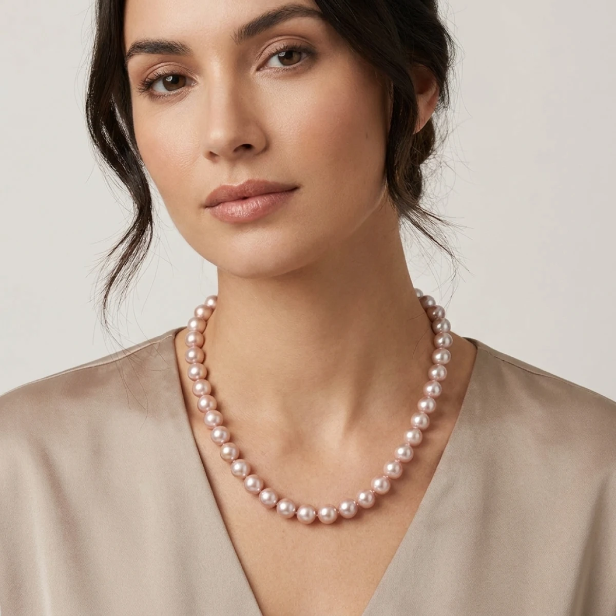 Pink Freshwater Pearl Necklace | AAA Grade | 10 mm