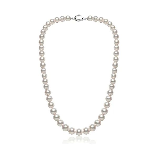 White Akoya Pearl Necklace | Hanadama Grade | 8.5-9.0 mm  