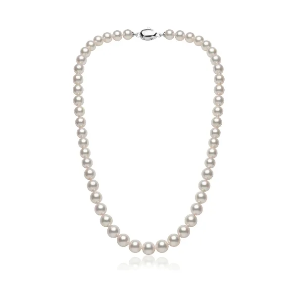 White Akoya Pearl Necklace | Hanadama Grade | 8.5-9.0 mm  