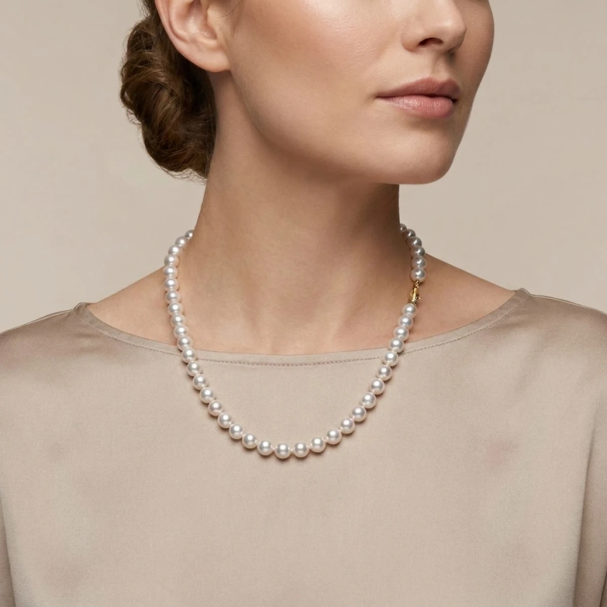 White Akoya Pearl Necklace | Hanadama Grade | 8.5-9.0 mm  