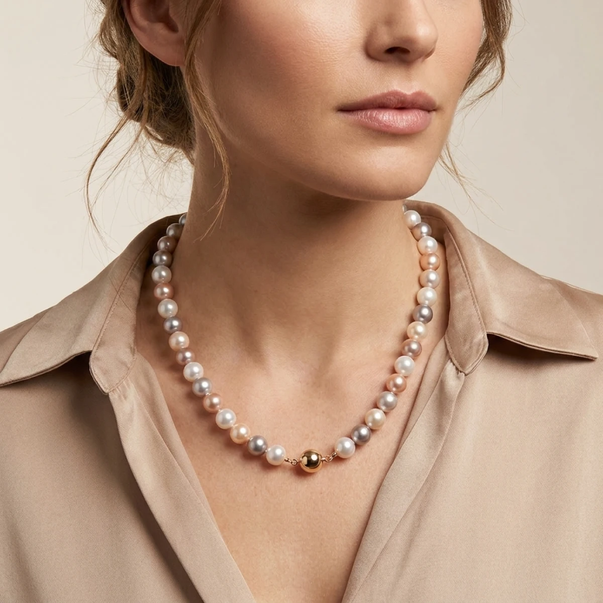 Freshwater Multicoloured Pearl Necklace | AA Grade | 7mm