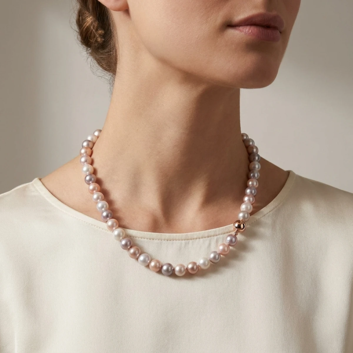 Freshwater Multicoloured Pearl Necklace | AA Grade | 8mm