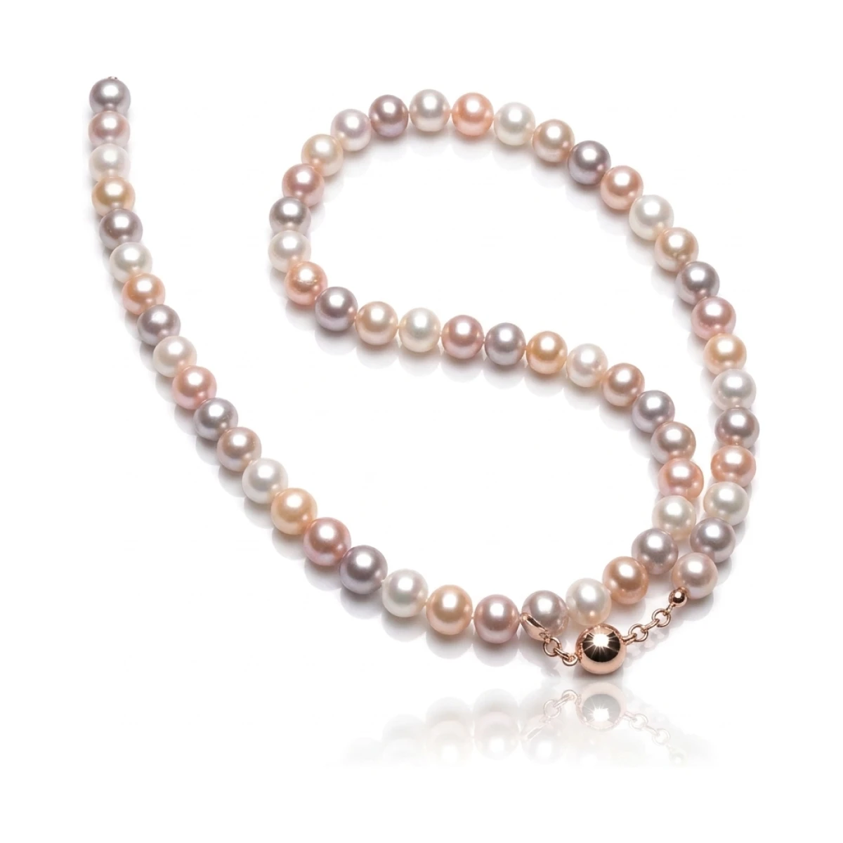 Freshwater Multicoloured Pearl Necklace | AA Grade | 8mm