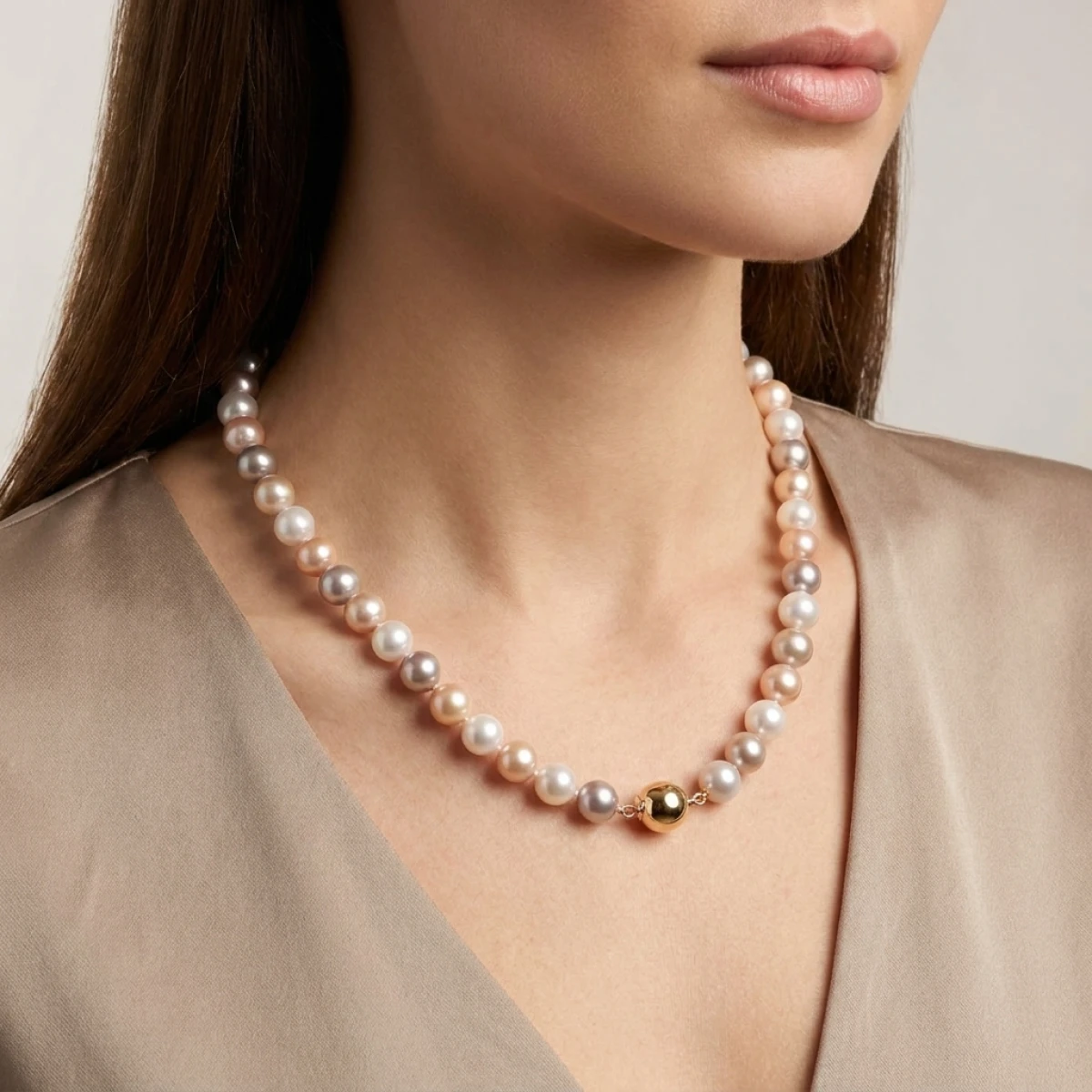 Freshwater Multicoloured Pearl Necklace | AA Grade | 9mm