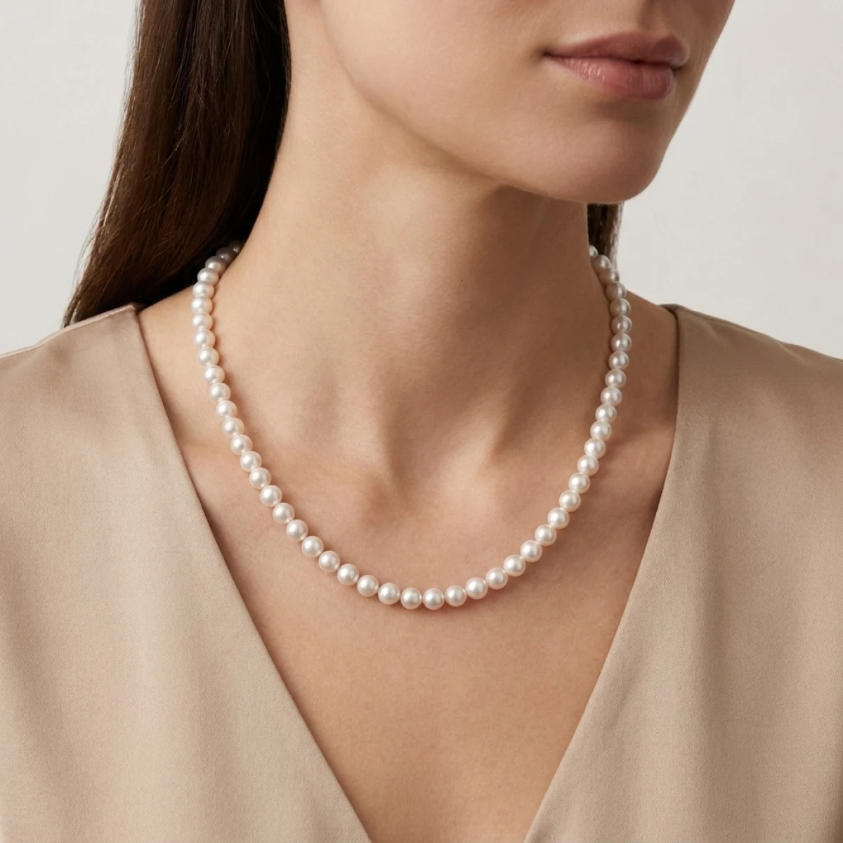 White Akoya Pearl Necklace | AA+ Grade | 5.0-5.5mm