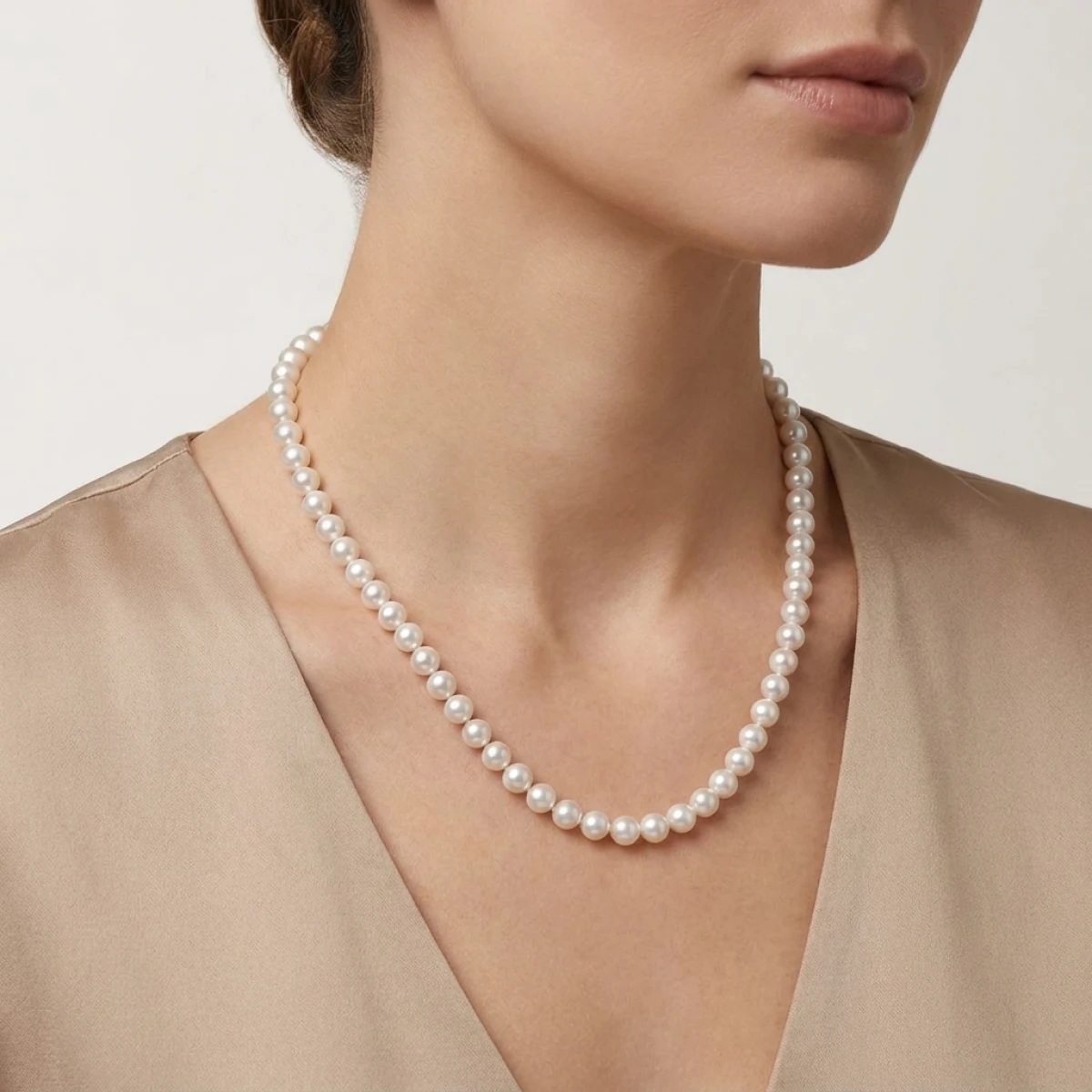 White Akoya Pearl Necklace | AA+ Grade | 5.5-6.0mm