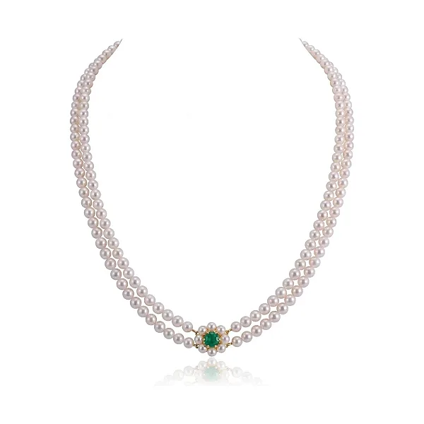 Double Row Graduated Akoya Pearl Necklace | AAA Grade 