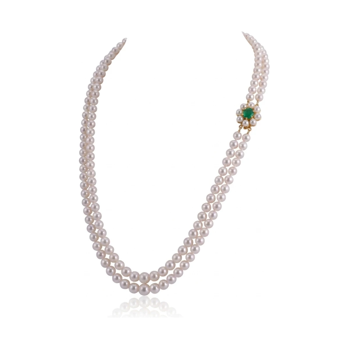 Double Row Graduated Akoya Pearl Necklace | AAA Grade 