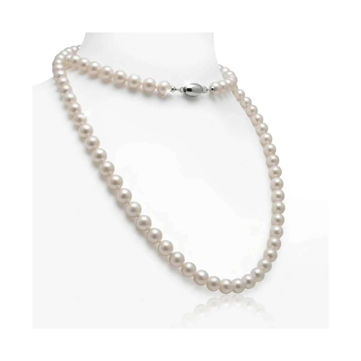 White Akoya Pearl Necklace | AA+ Grade | 6.5-7.0mm