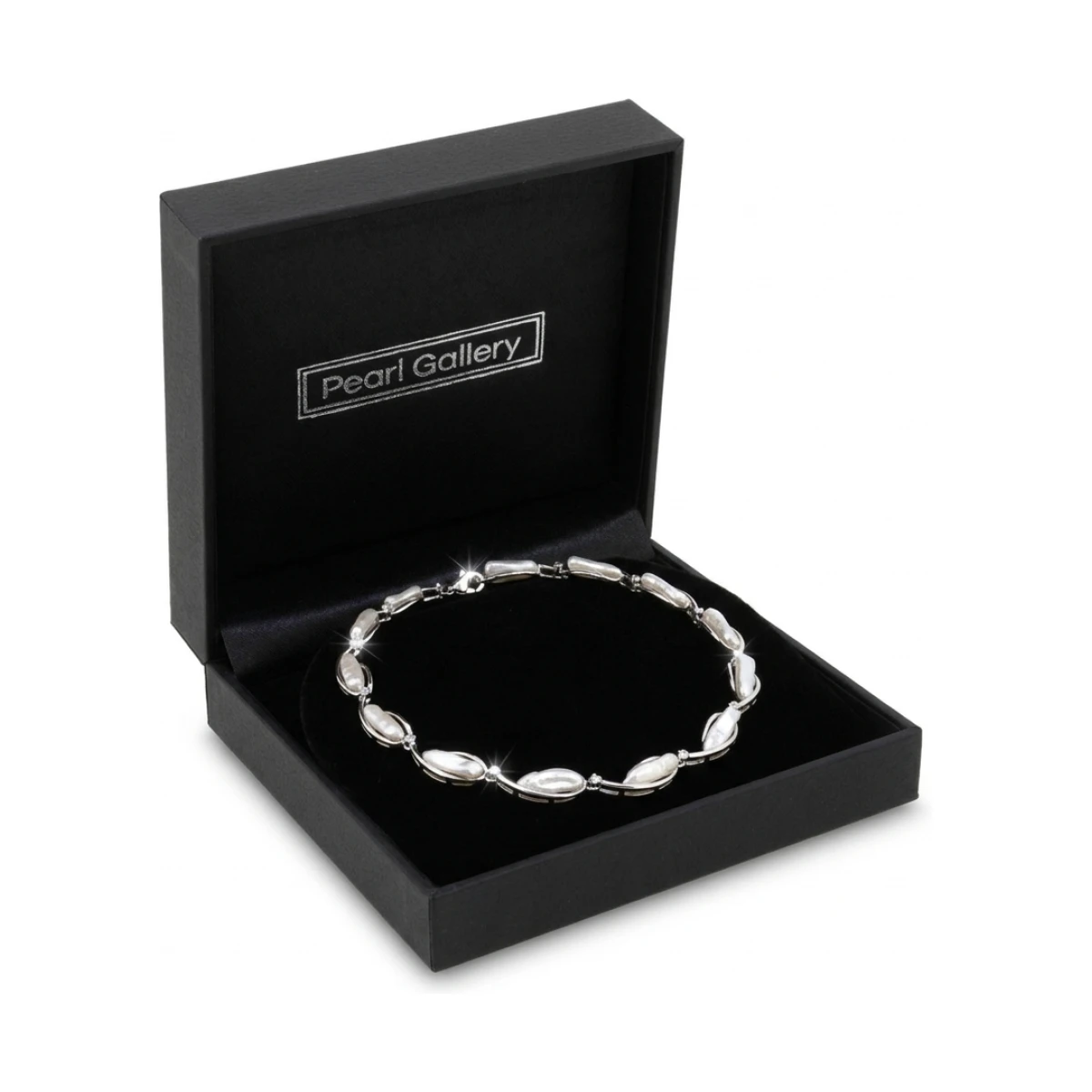 Freshwater Biwa Pearl & Diamond Collar Necklace | 14ct White Gold