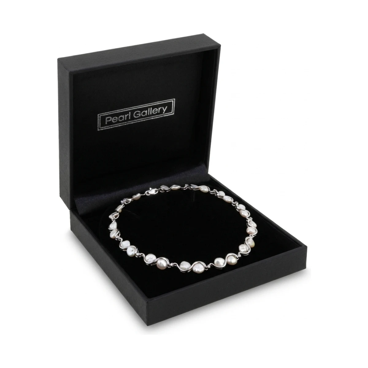 Freshwater Keshi Pearl & Diamond Collar Necklace | 14ct White Gold