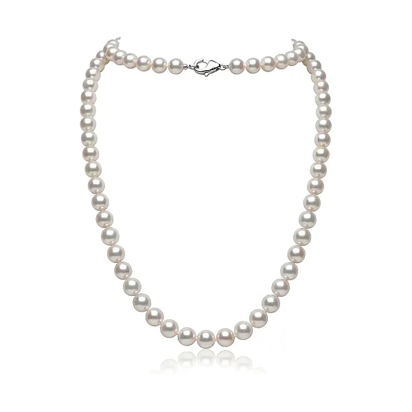 White Akoya Pearl Necklace | Hanadama Grade | 6.0-6.5 mm  