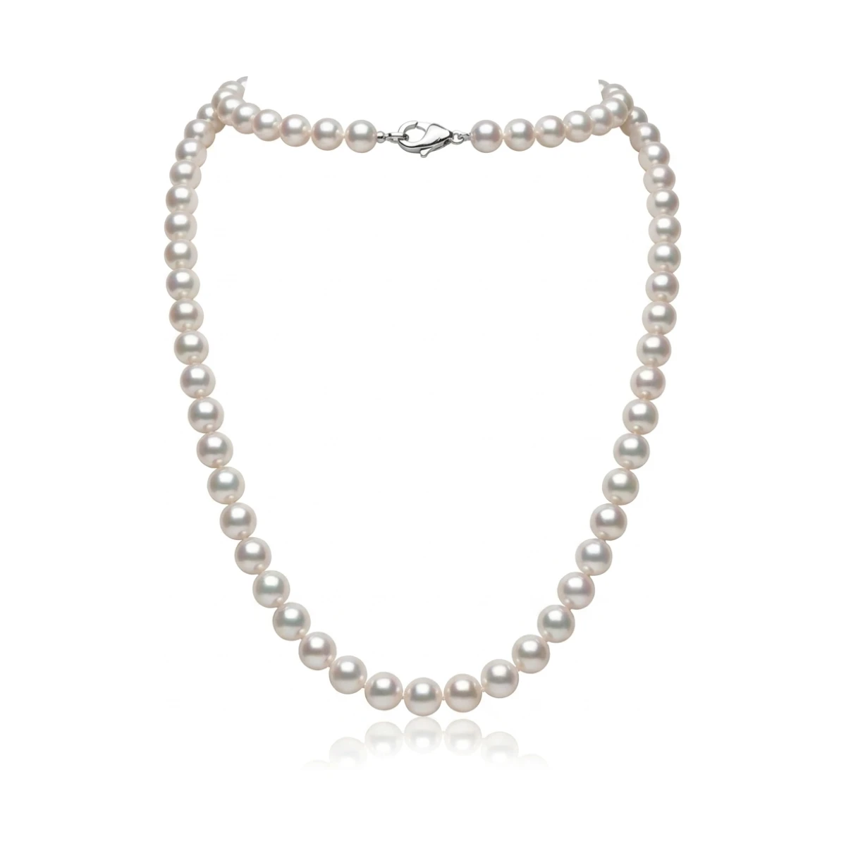 White Akoya Pearl Necklace | Hanadama Grade | 6.0-6.5 mm  