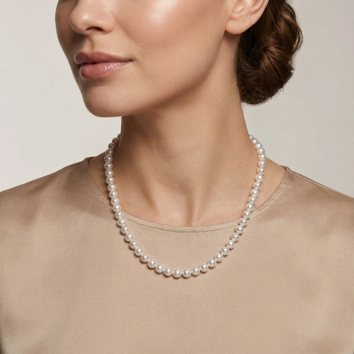 White Akoya Pearl Necklace | Hanadama Grade | 6.0-6.5 mm  