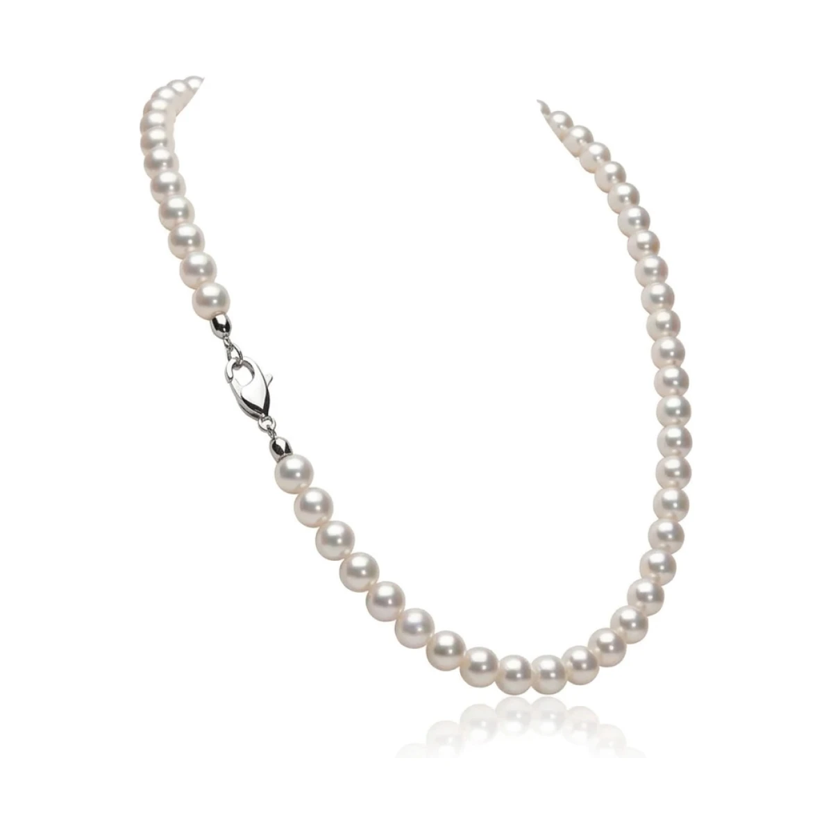 White Akoya Pearl Necklace | Hanadama Grade | 6.0-6.5 mm  