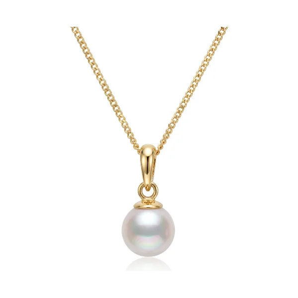 White Akoya Cultured Pearl Pendant 7.0-7.5 mm  |  9ct Yellow Gold
