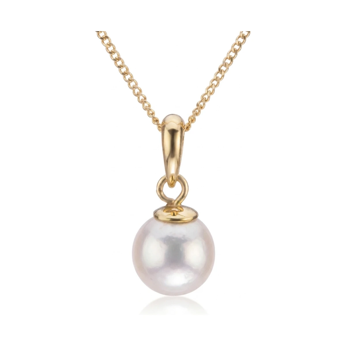White Akoya Cultured Pearl Pendant 8.0-8.5 mm | 9ct Yellow Gold