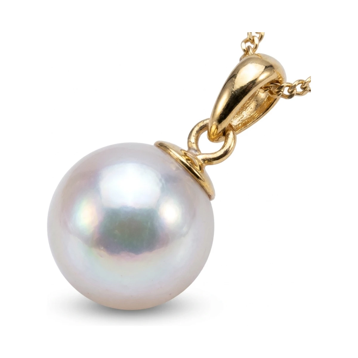 White Akoya Cultured Pearl Pendant 8.0-8.5 mm | 9ct Yellow Gold