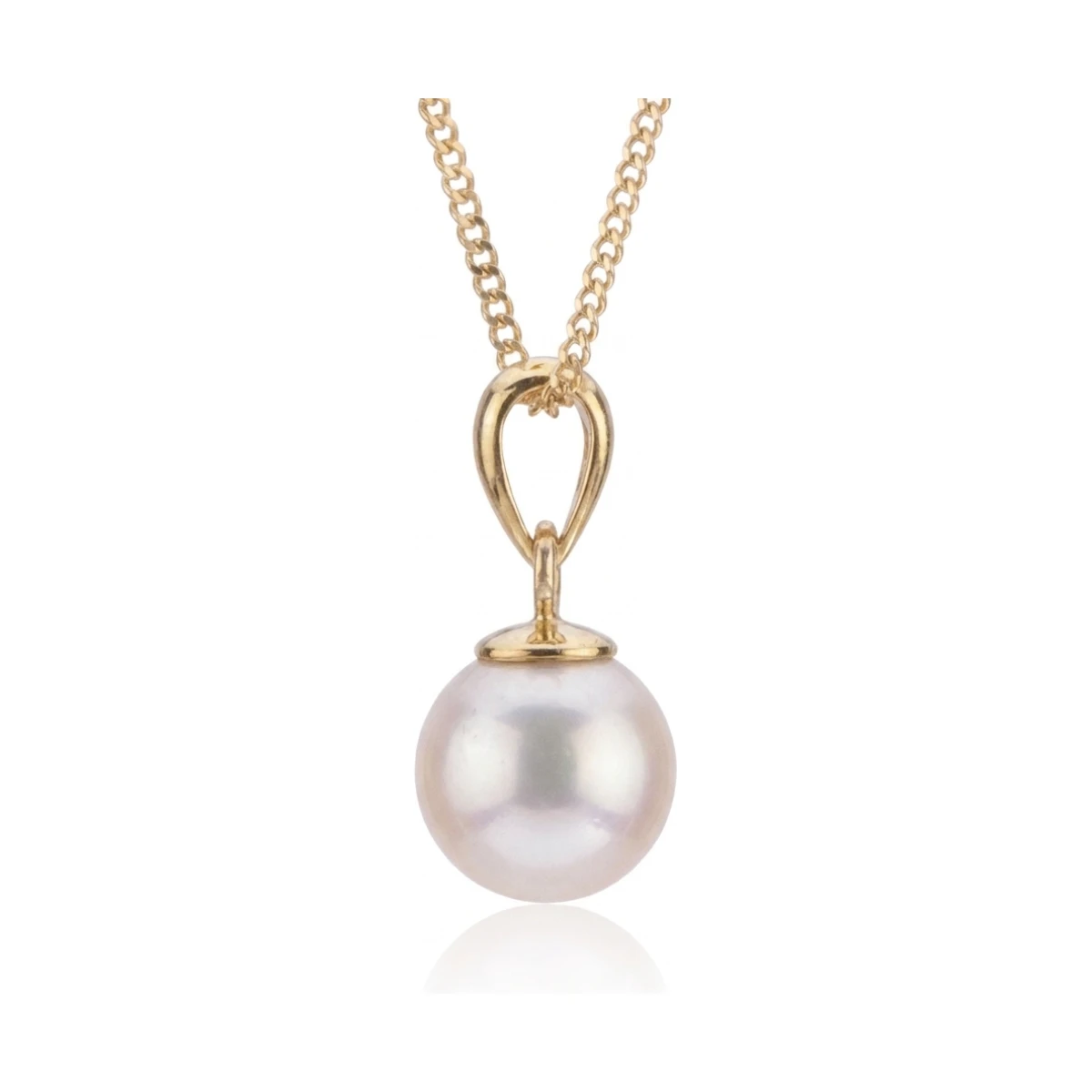 White Akoya Cultured Pearl Pendant 8.0-8.5 mm | 9ct Yellow Gold