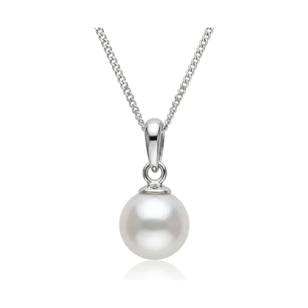 Simple Akoya Cultured Pearl Pendant 7.0-7.5 mm  |  9ct White Gold