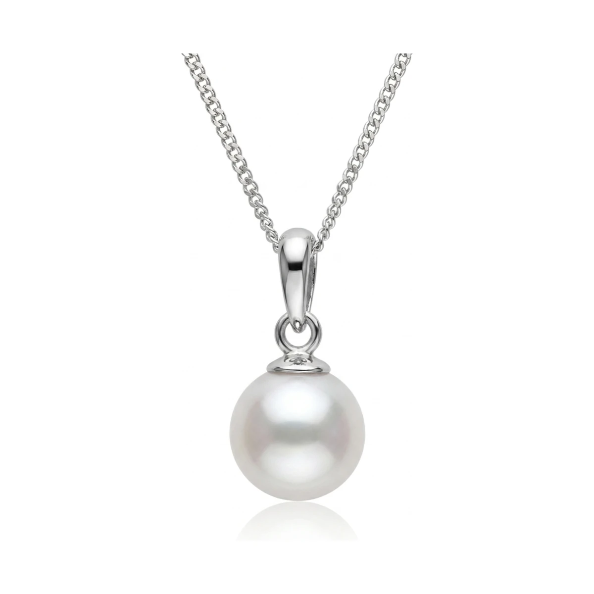 Simple Akoya Cultured Pearl Pendant 7.0-7.5 mm  |  9ct White Gold