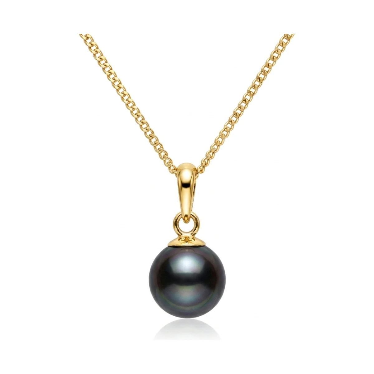 Black Akoya Cultured Pearl Pendant 7.0-7.5 mm  |  9ct Yellow Gold