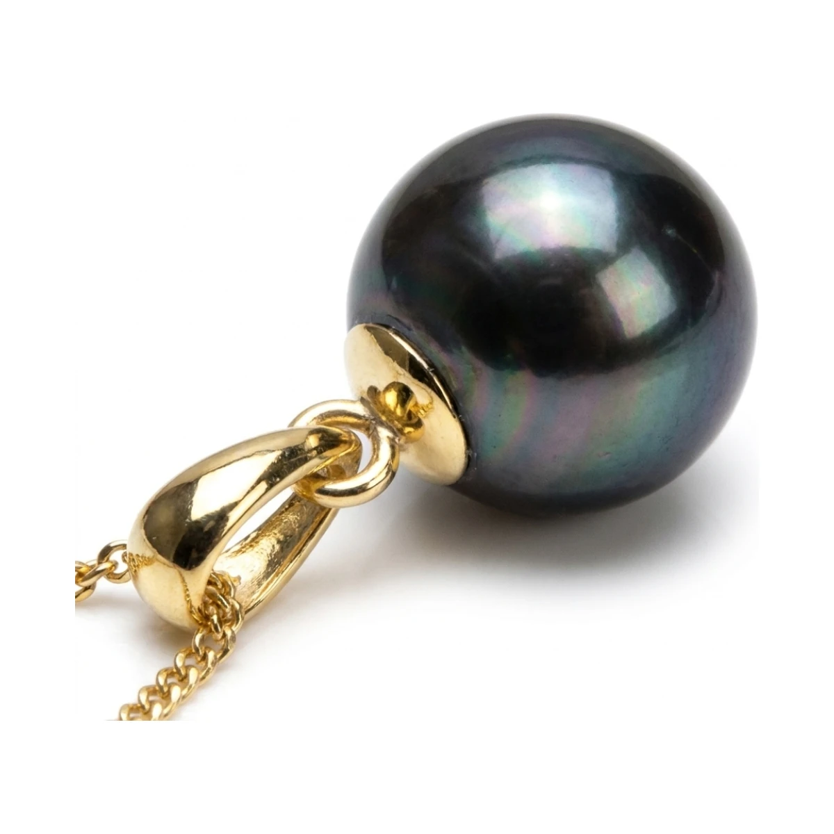 Black Akoya Cultured Pearl Pendant 7.0-7.5 mm  |  9ct Yellow Gold