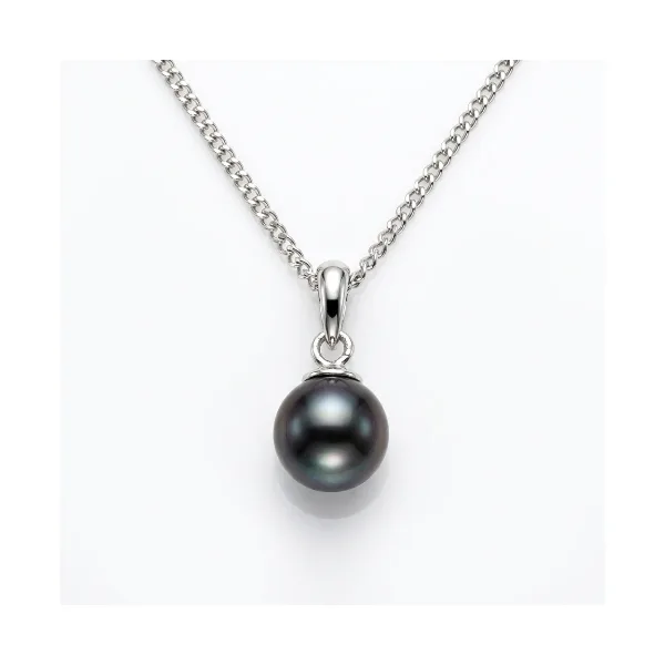 Black Akoya Cultured Pearl Pendant 7.0-7.5 mm  |  9ct White Gold