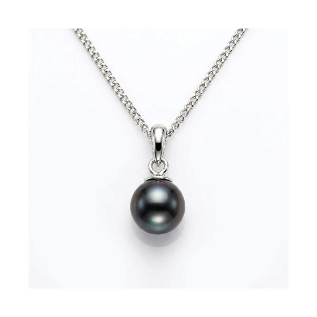 Black Akoya Cultured Pearl Pendant 7.0-7.5 mm  |  9ct White Gold