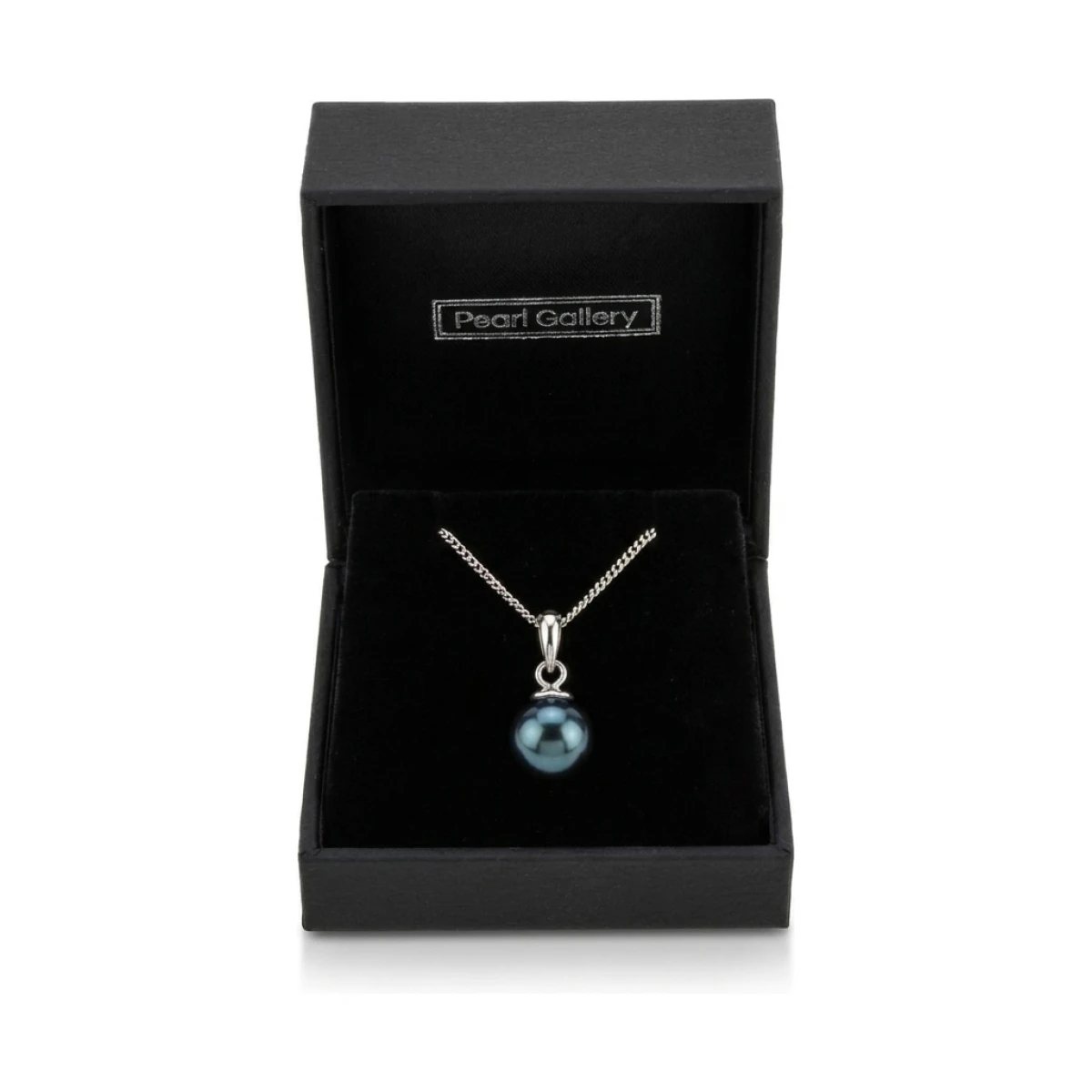 Black Akoya Cultured Pearl Pendant 7.0-7.5 mm  |  9ct White Gold