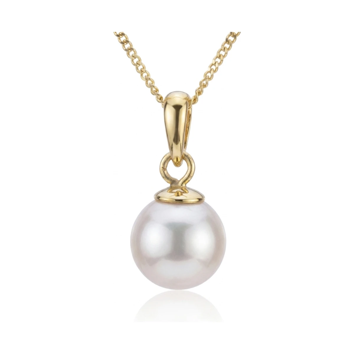White Akoya Cultured Pearl Pendant 7.0-7.5 mm  |  18ct Yellow Gold