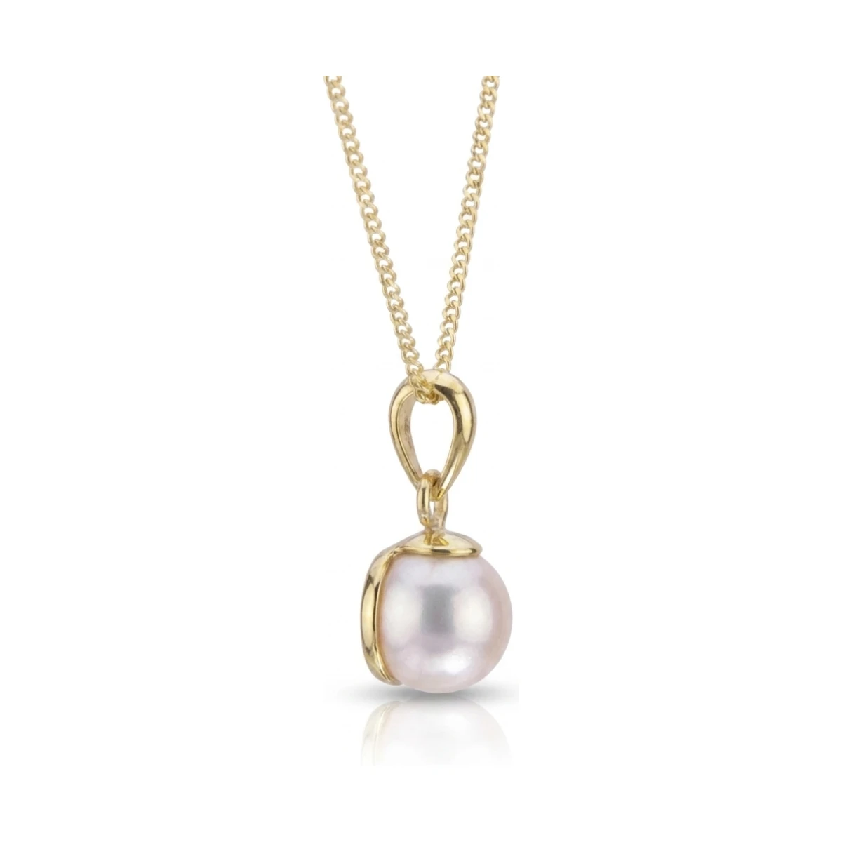 White Akoya Cultured Pearl Pendant 7.0-7.5 mm  |  18ct Yellow Gold