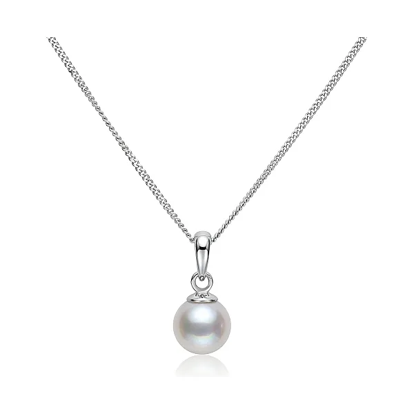 White Akoya Cultured Pearl Pendant 7.0-7.5 mm  |  18ct White Gold