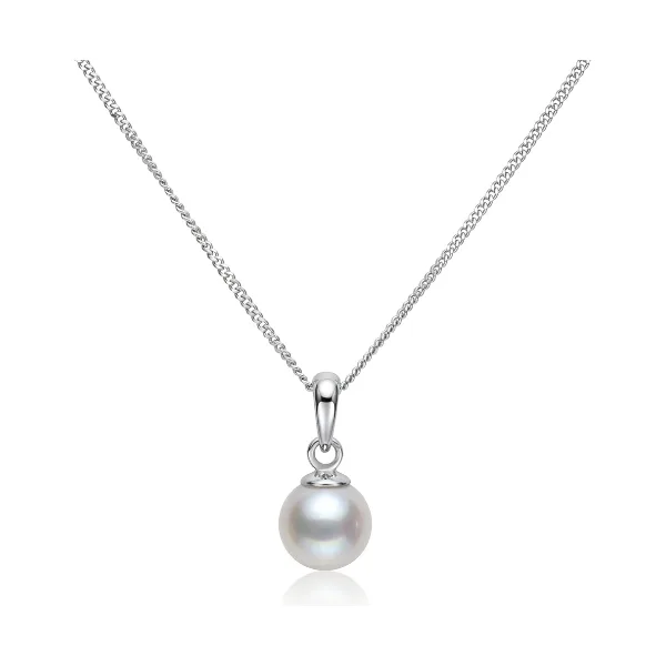 White Akoya Cultured Pearl Pendant 7.0-7.5 mm  |  18ct White Gold