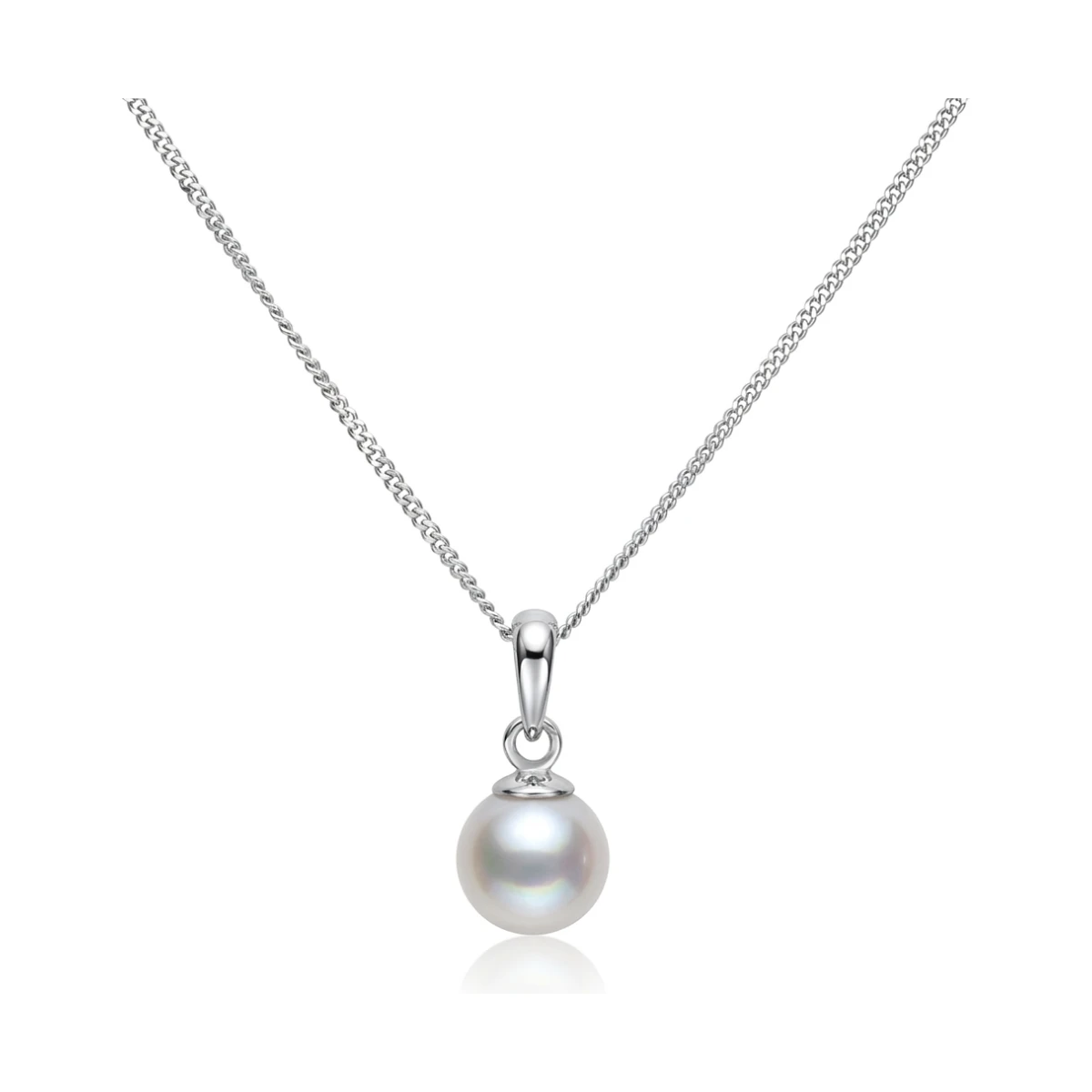 White Akoya Cultured Pearl Pendant 7.0-7.5 mm  |  18ct White Gold