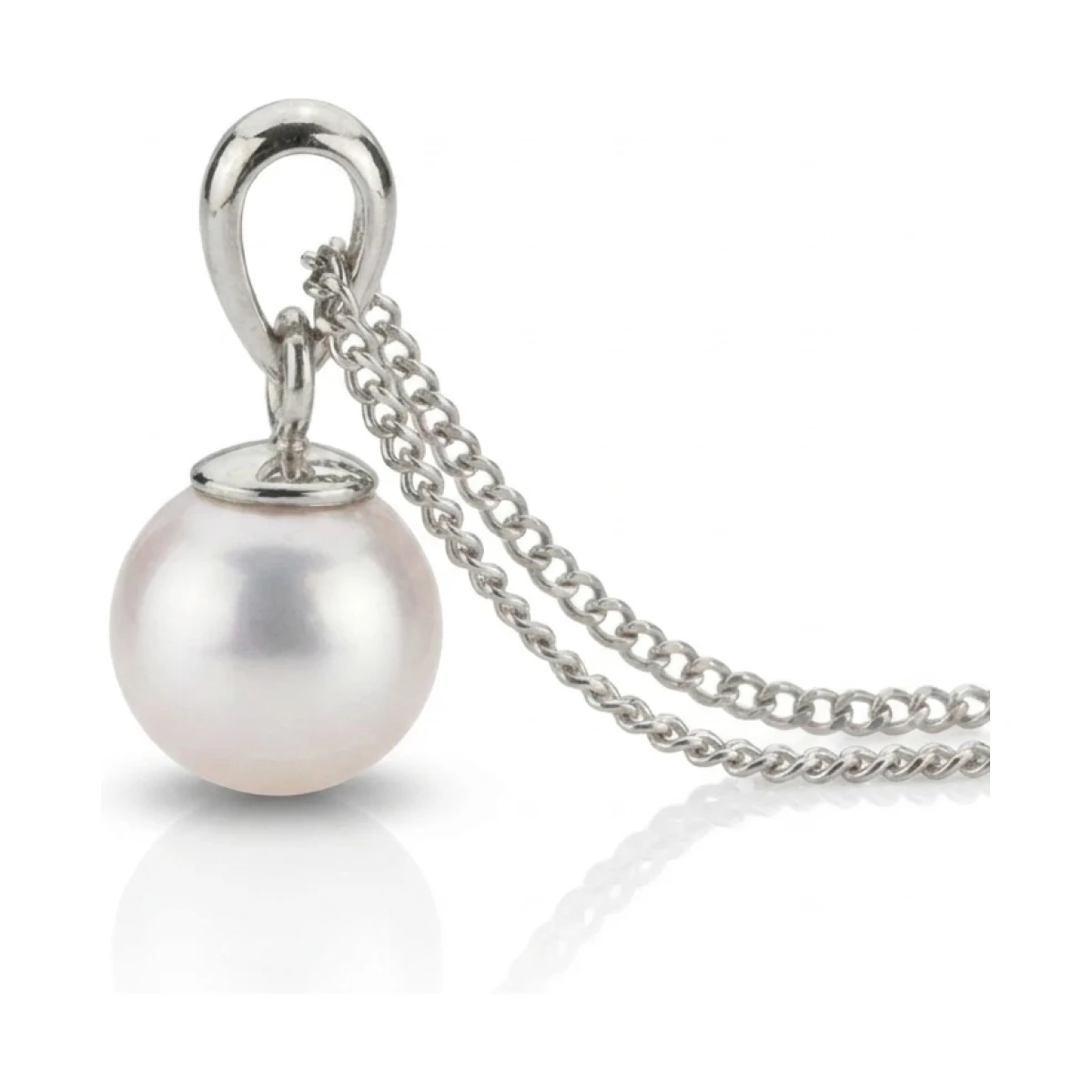 White Akoya Cultured Pearl Pendant 7.0-7.5 mm  |  18ct White Gold