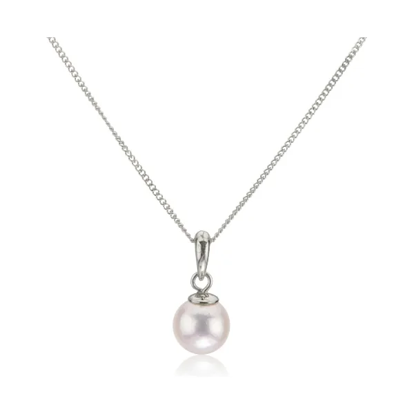 White Akoya Cultured Pearl Pendant 7.5-8.0 mm  |  18ct White Gold