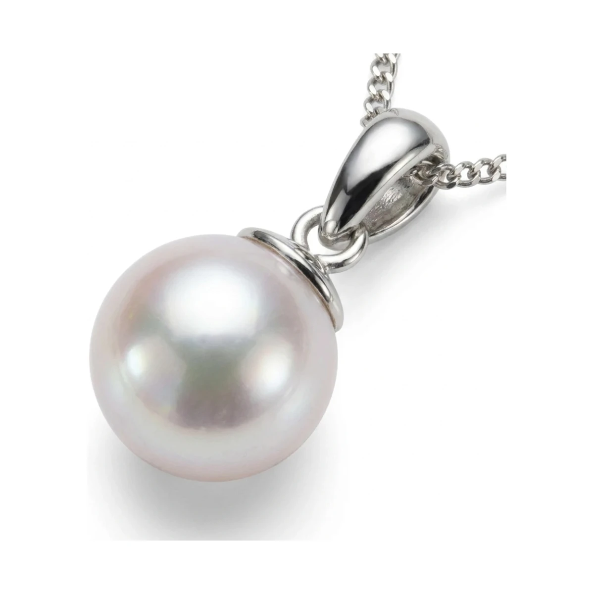 White Akoya Cultured Pearl Pendant 7.5-8.0 mm  |  18ct White Gold