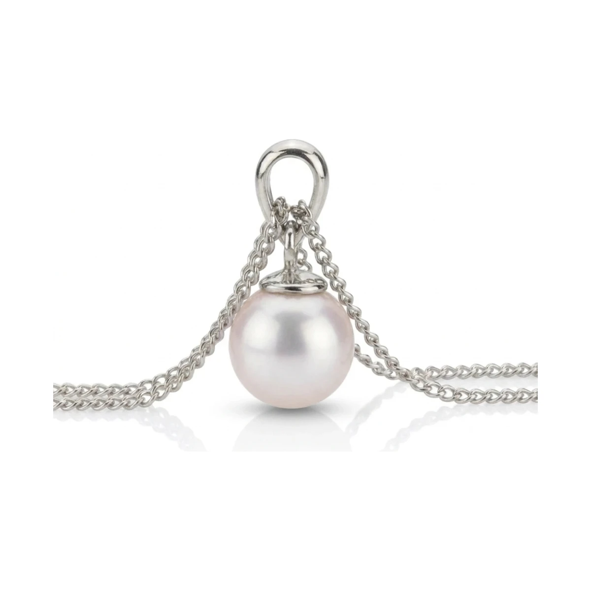 White Akoya Cultured Pearl Pendant 7.5-8.0 mm  |  18ct White Gold