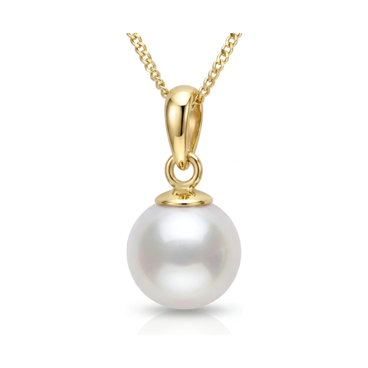 White Akoya Cultured Pearl Pendant 7.5-8.0 mm  |  18ct Yellow Gold